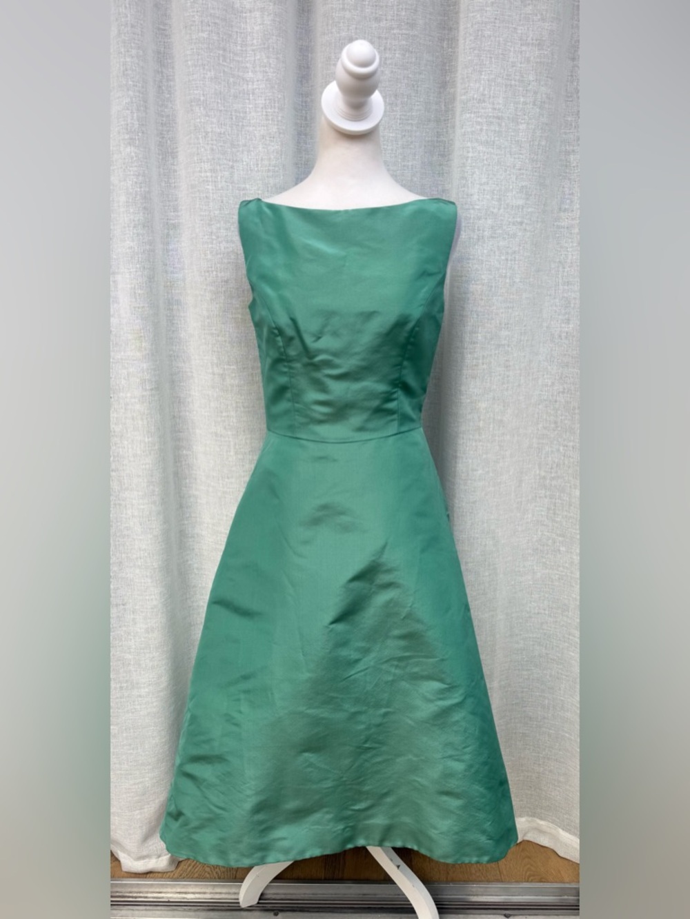 NWT Shalini emerald green taffeta midi high low dress